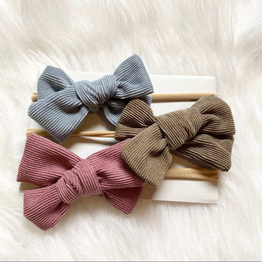 Handmade Corduroy Bow set
